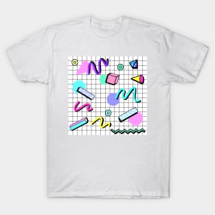 80s Awesome Memphis Party Grid T-Shirt